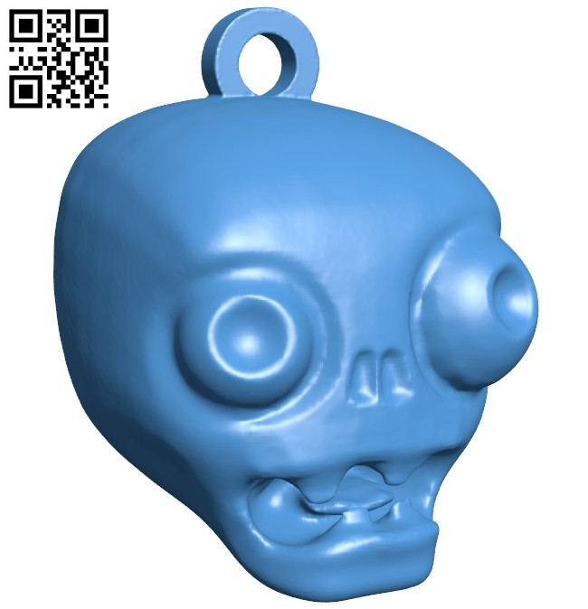 Zombie head B005827 download free stl files 3d model for 3d printer and CNC carving