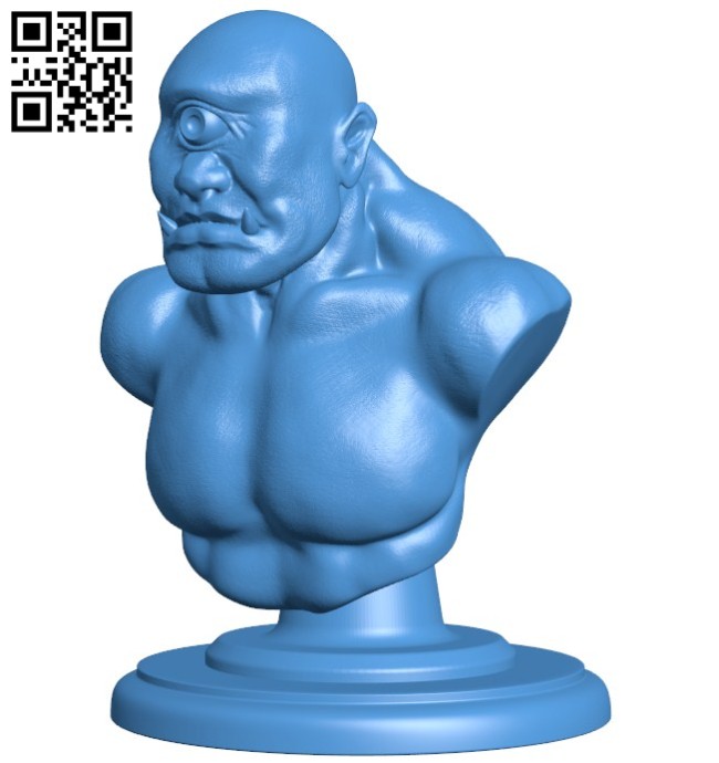 Bust of a one-eyed giant B006584 file stl free download 3D Model for CNC and 3d printer