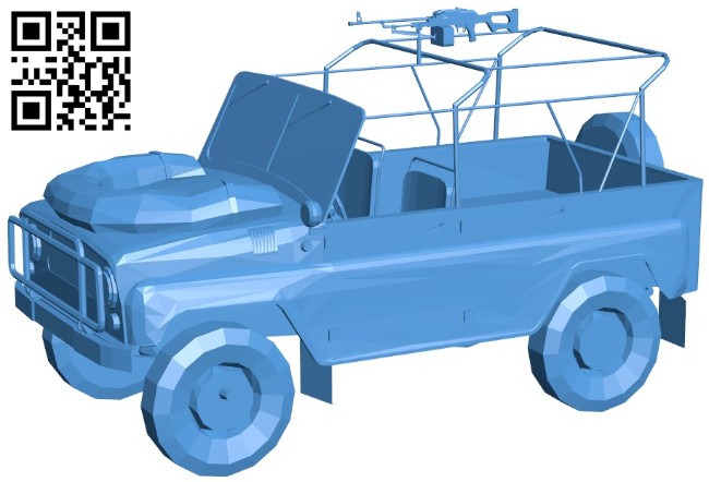 Car UAZ 469 military B006581 file stl free download 3D Model for CNC and 3d printer