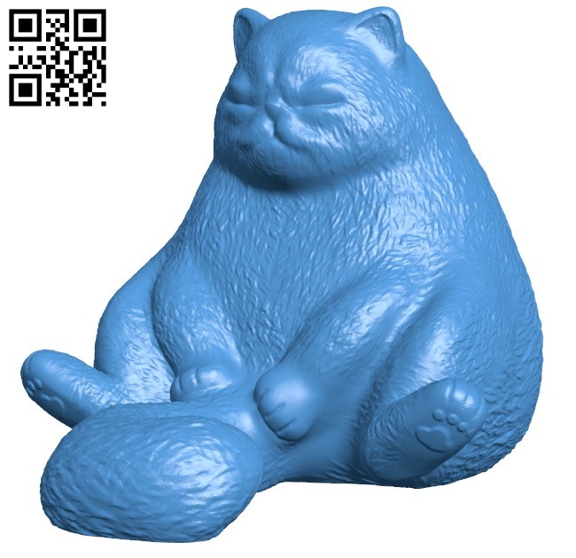 Cat sit B006325 download free stl files 3d model for 3d printer and CNC carving