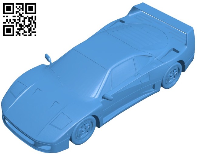 Ferrari F40 car B006303 download free stl files 3d model for 3d printer and CNC carving