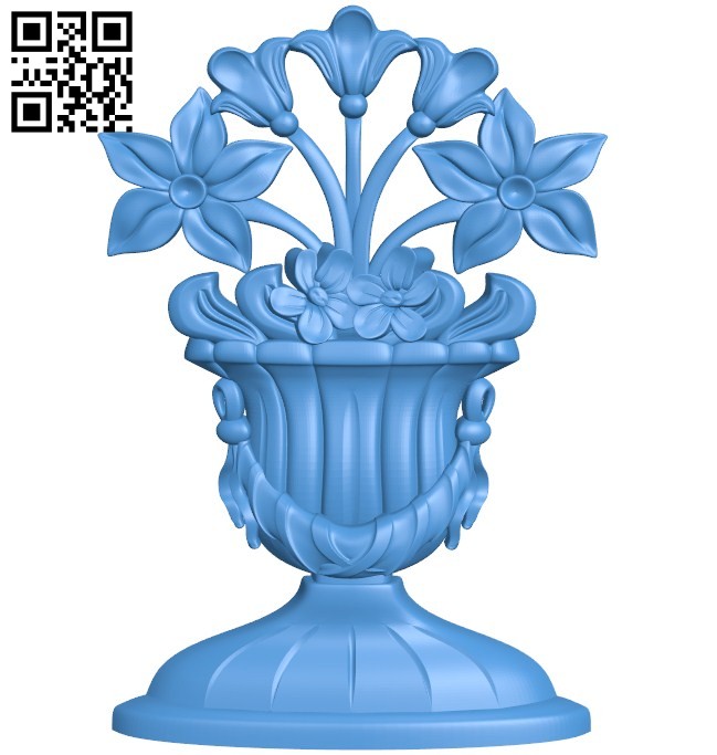 Flower vase pattern A004431 download free stl files 3d model for CNC wood carving