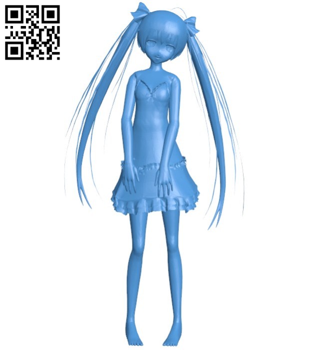 Girl in sleepwear B006388 file stl free download 3D Model for CNC and 3d printer