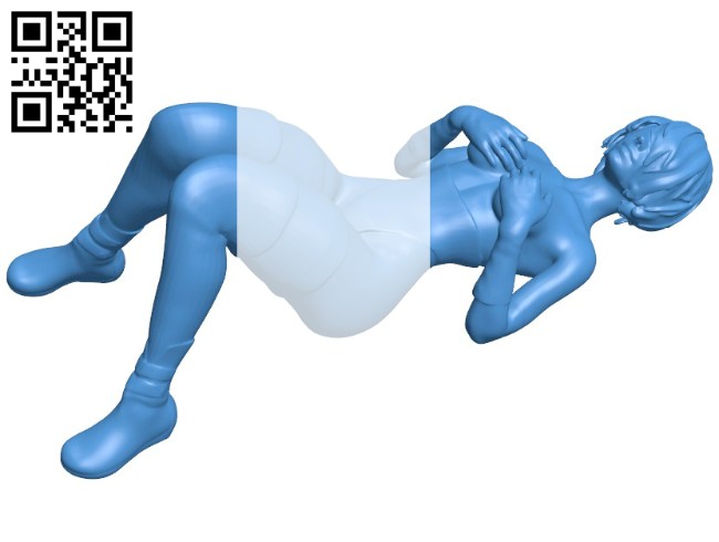 Girl lying B003364 file stl free download 3D Model for CNC and 3d printer