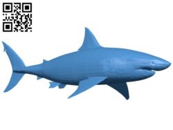 Great white shark B006413 file stl free download 3D Model for CNC and 3d printer