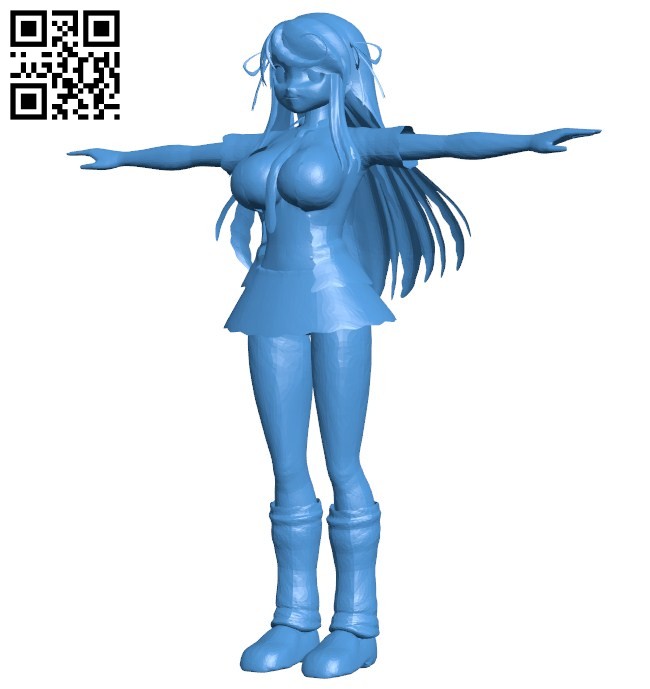 Green Hair girl B006379 file stl free download 3D Model for CNC and 3d printer