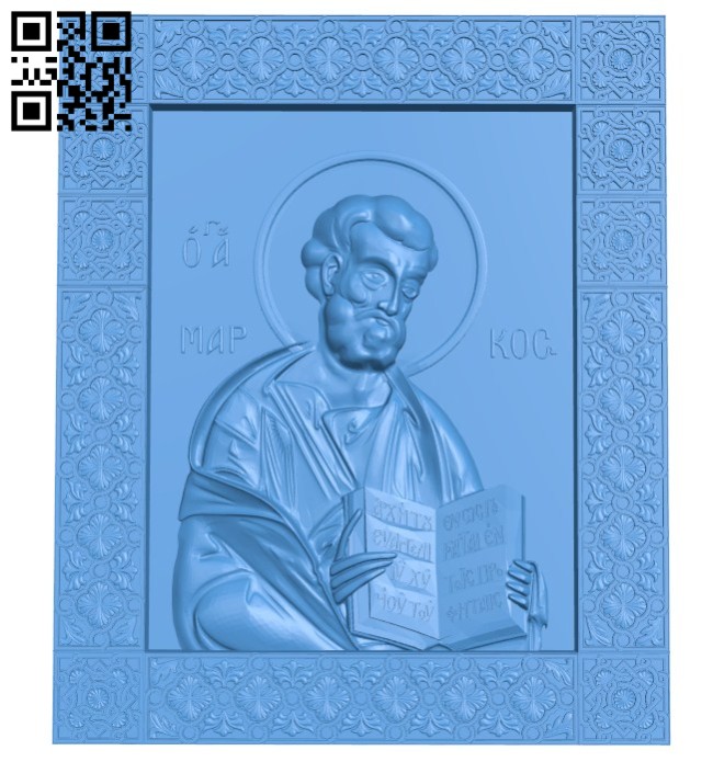 Icon of Mark the Evangelist A004432 download free stl files 3d model for CNC wood carving