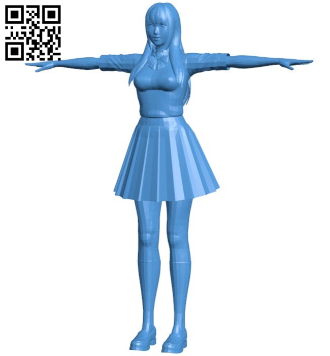 Japan school girl B006384 file stl free download 3D Model for CNC and 3d printer