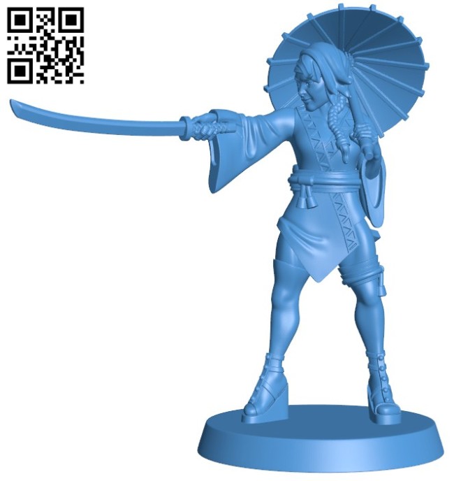 Japanese female assassin B006543 file stl free download 3D Model for CNC and 3d printer