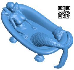 Mermaid bath B006482 file stl free download 3D Model for CNC and 3d printer