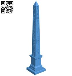 Obelisk with hieroglyphics B006375 file stl free download 3D Model for CNC and 3d printer