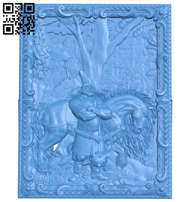 Panel Hero in the fishing line A004460 download free stl files 3d model for CNC wood carving