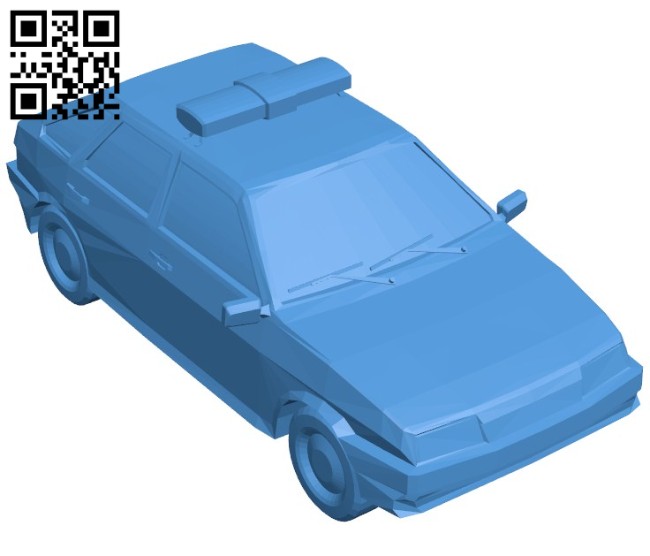 Police car B006425 file stl free download 3D Model for CNC and 3d printer