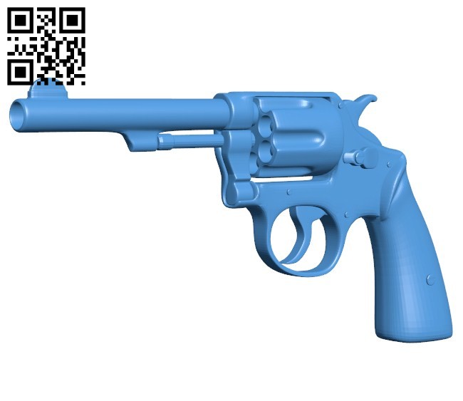 Realistic revolver gun B006481 file stl free download 3D Model for CNC and 3d printer
