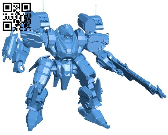 Robot with gun B006545 file stl free download 3D Model for CNC and 3d printer