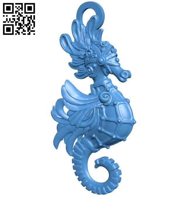 Sea horse pendant B006380 file stl free download 3D Model for CNC and 3d printer