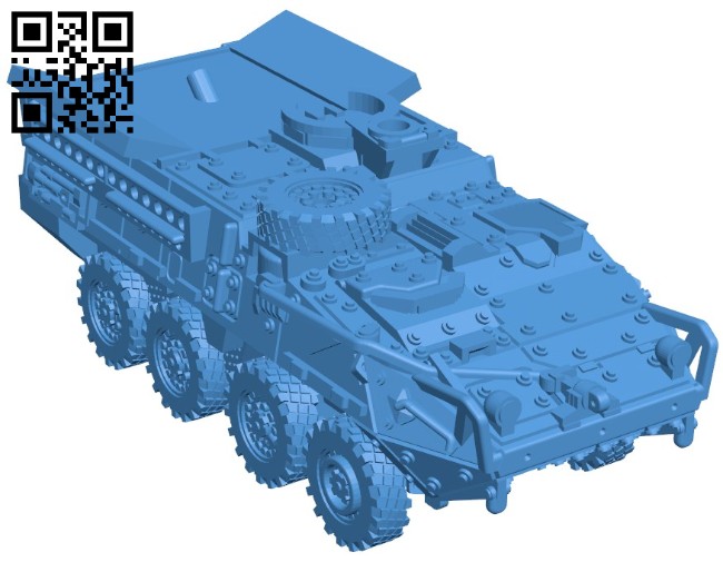 Tank M1128 Stryker B006452 file stl free download 3D Model for CNC and 3d printer
