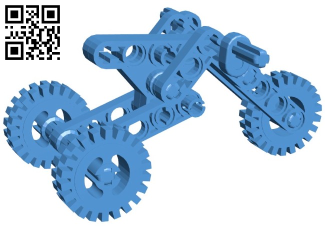Tricycle - motorbike lego B006606 file stl free download 3D Model for CNC and 3d printer