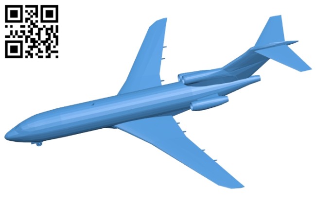 Aircraft Boeing B727-100 B006925 file stl free download 3D Model for CNC and 3d printer