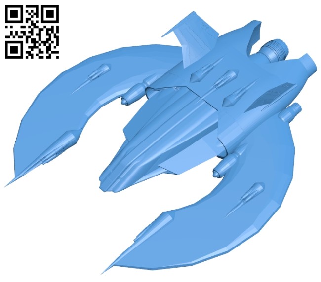 Alien fighter ship B006943 file stl free download 3D Model for CNC and 3d printer