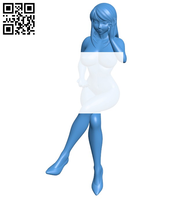 Anime style girl B006957 file stl free download 3D Model for CNC and 3d printer