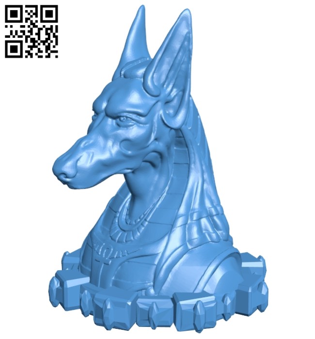 Anubis bust B007102 file stl free download 3D Model for CNC and 3d printer