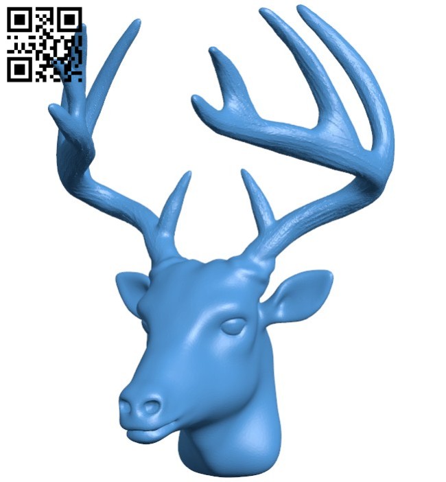 Buck deer head B006726 file stl free download 3D Model for CNC and 3d printer