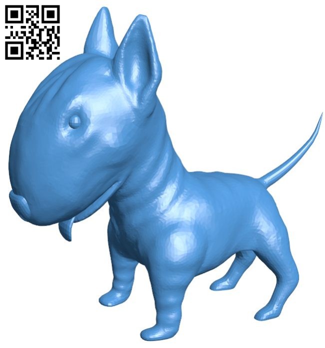 Bull Terrier dog B006816 file stl free download 3D Model for CNC and 3d printer
