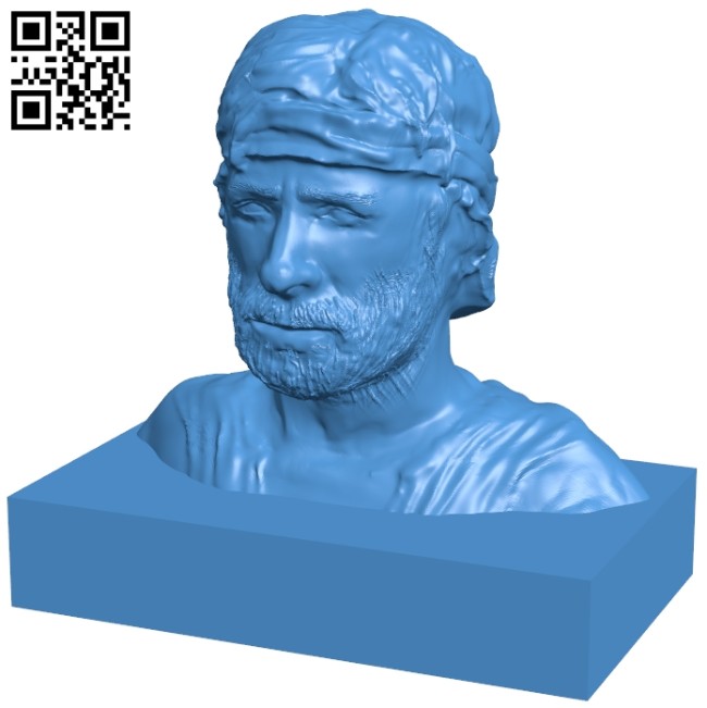 Bust statue man B007065 file stl free download 3D Model for CNC and 3d printer