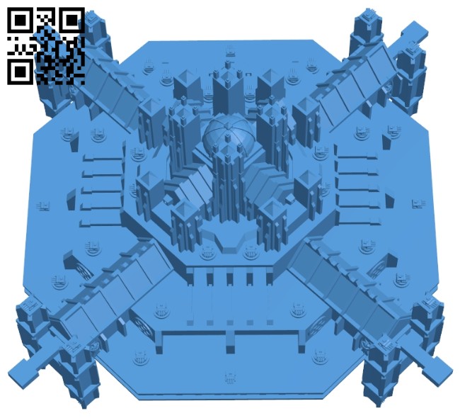 Castle shaped spaceships - house B007107 file stl free download 3D Model for CNC and 3d printer
