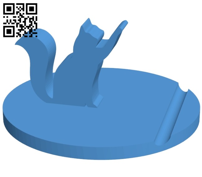 Cat holder - smartphone B006866 file stl free download 3D Model for CNC and 3d printer