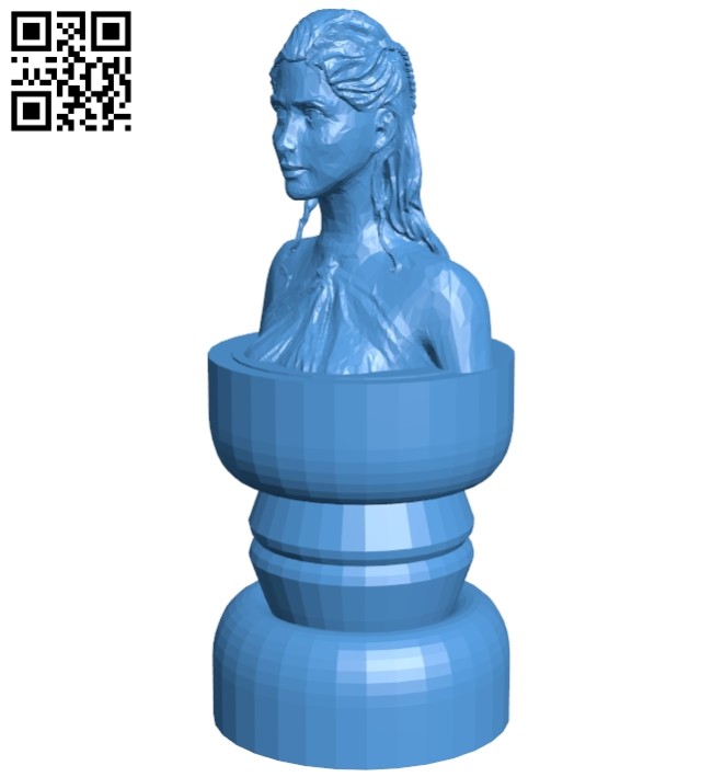 Daenerys queen - Chess B007000 file stl free download 3D Model for CNC and 3d printer
