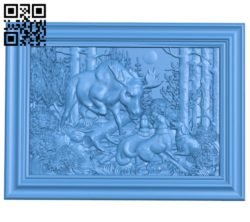 Deer hunting dog painting A004683 download free stl files 3d model for CNC wood carving