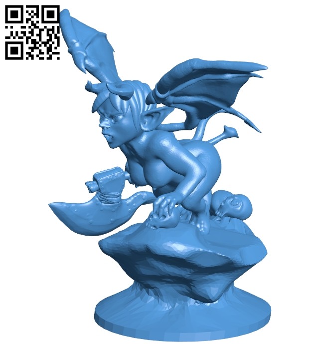 Devil woman B006998 file stl free download 3D Model for CNC and 3d printer