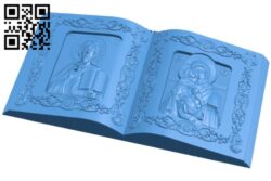 Diptych Book Icon A004624 download free stl files 3d model for CNC wood carving