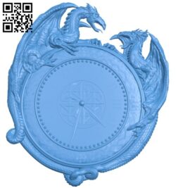 Dragon clock pattern A004631 download free stl files 3d model for CNC wood carving