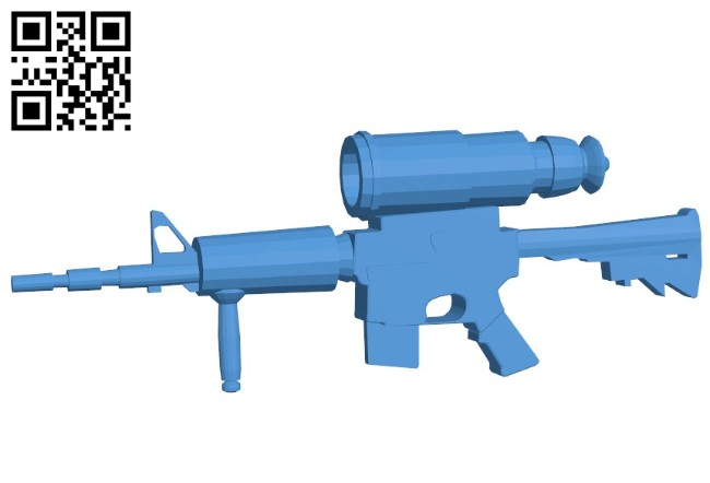 Gun M4A1 with PVS-4 B006712 file stl free download 3D Model for CNC and 3d printer