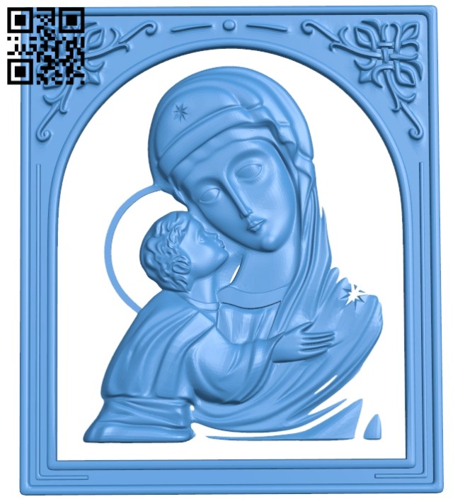 Icon of the Don Icon of the Mother of God A004753 download free stl files 3d model for CNC wood carving