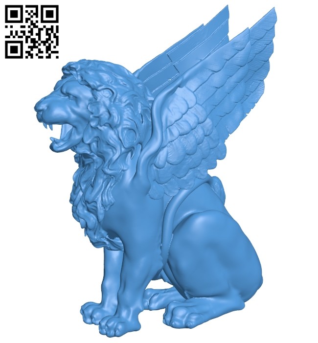 Lions have wings B007043 file stl free download 3D Model for CNC and 3d printer