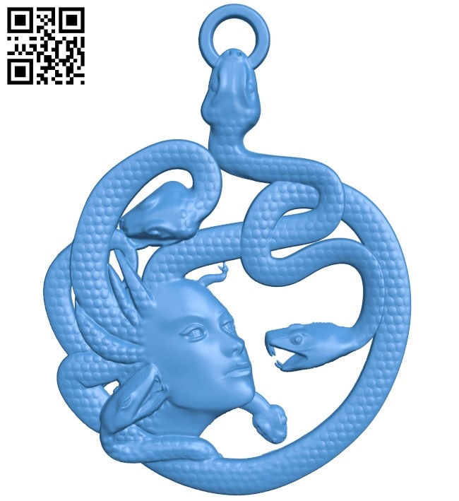 Medusa shaped necklace A004647 download free stl files 3d model for CNC wood carving