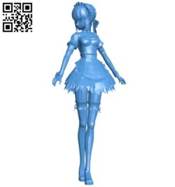 Miss Anime maid B006855 file stl free download 3D Model for CNC and 3d printer