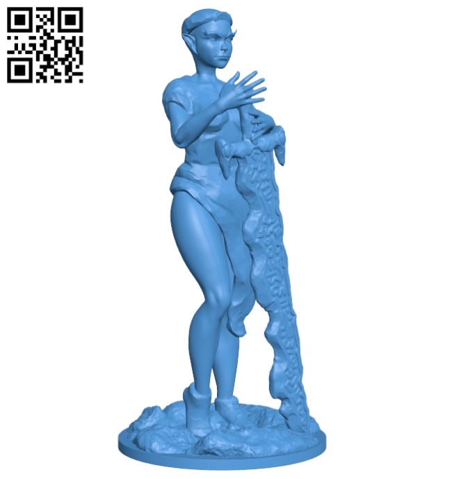 Miss Elf Warrior B007084 file stl free download 3D Model for CNC and 3d printer