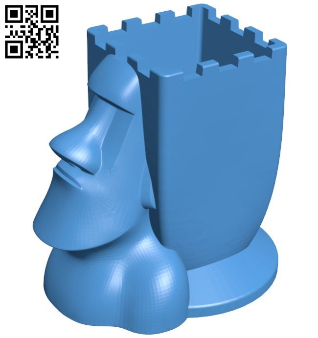 Moai Flowerpot B006811 file stl free download 3D Model for CNC and 3d printer