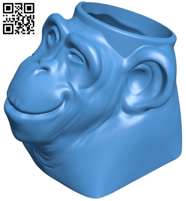 Monkey shaped vase B006939 file stl free download 3D Model for CNC and 3d printer
