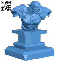 Orc bust B006980 file stl free download 3D Model for CNC and 3d printer