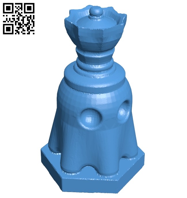 Pac Ghost Queen - pacman chess B007070 file stl free download 3D Model for CNC and 3d printer