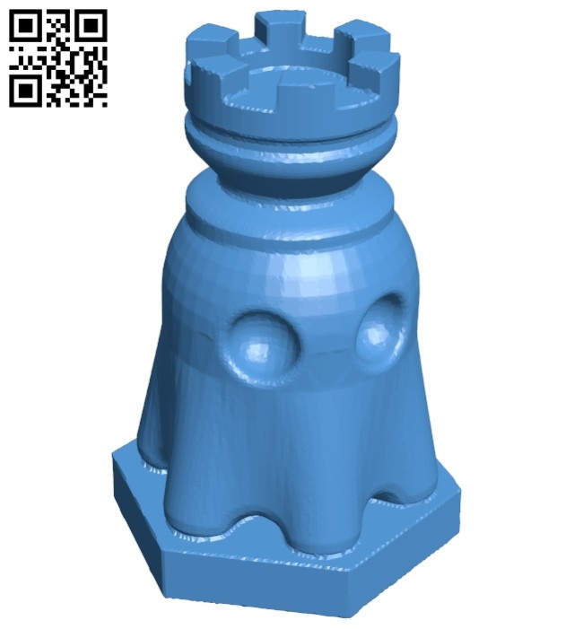 Pac Ghost Rook - pacman chess B007071 file stl free download 3D Model for CNC and 3d printer