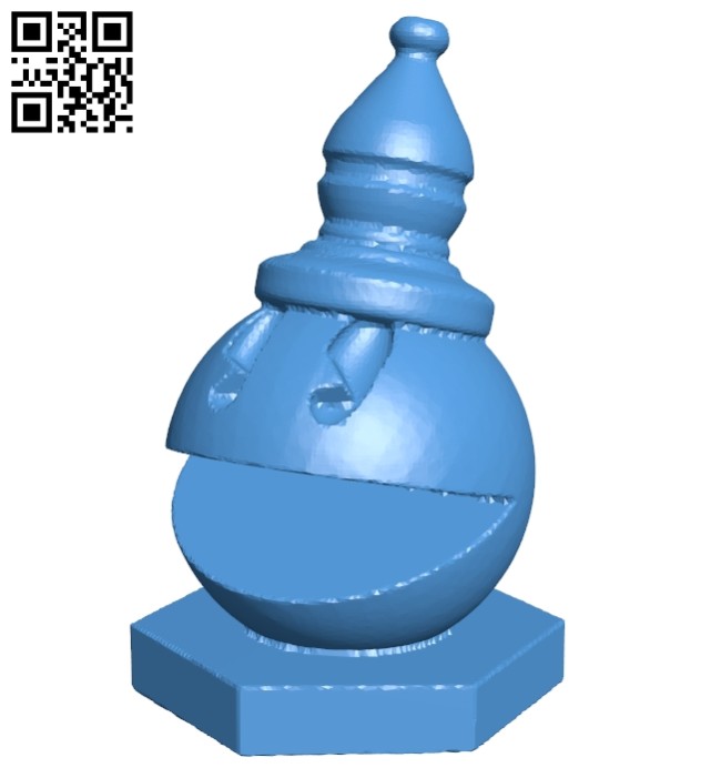 Pac Man Bishop - pacman chess B007072 file stl free download 3D Model for CNC and 3d printer