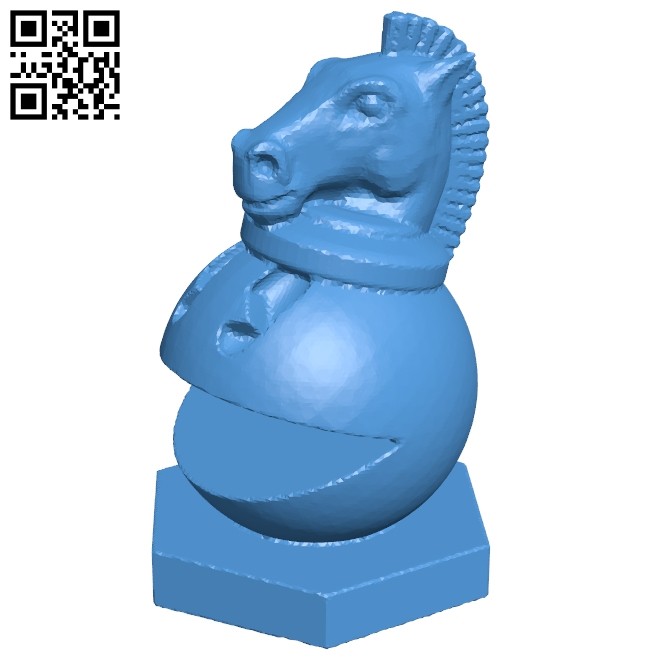 Pac Man Horse - pacman chess B007073 file stl free download 3D Model for CNC and 3d printer