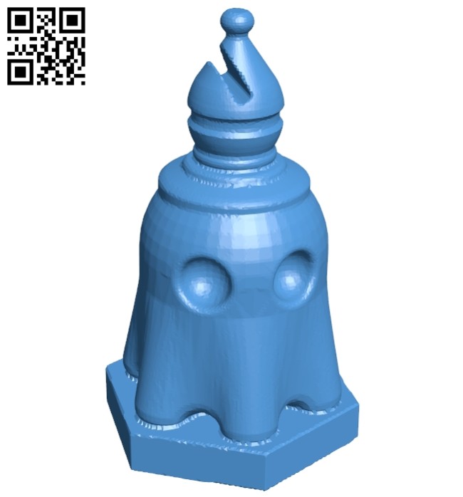 Pac ghost Bishop - pacman chess B007063 file stl free download 3D Model for CNC and 3d printer